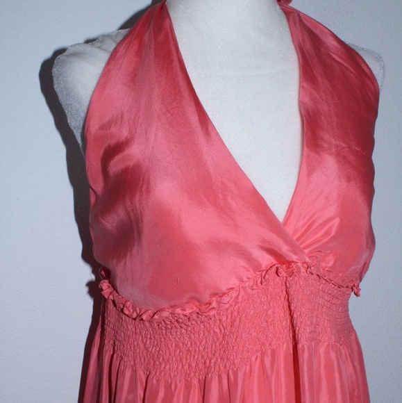 BCBGMaxAzria Silk Crinkle Party Halter Dress - Picture 5 of 7